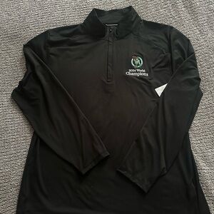 Black Quarter Zip Up Lightweight Pullover